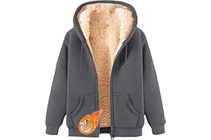 CSYX Damen Sweatjacke Gefüttert Winterjacke Warme Zipper Hoodie Fleecejacke mit Kapuze Sherpa Teddy Jacke Plüschjacke Kapuzenjacke Übergangsjacke Große Größen mit Taschen Flauschig Sweatshirt Jacken