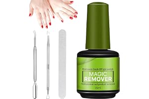 Nagellacksborttagare, 15 ml gelnaglar shellacborttagare, gelborttagning naglar med nagelfilar och gel polish scraper, halvper