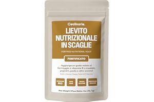 Coolinario Lievito Alimentare Fortificato (56 g) | Condimento Vegano Ricco di Vitamine B, B12 e Zinco | Sapore Umami per Pasta, Popcorn e Salse | Senza Glutine e 100% Vegetale