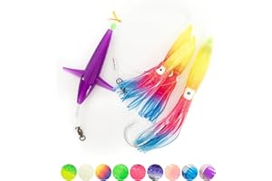 BLUEWING Fishing Daisy Chain Big Game Daisy Bird Bulb Squid Trolling Bird Tuna Lures Fishing Teasers for Marlin Sailfish Fishing