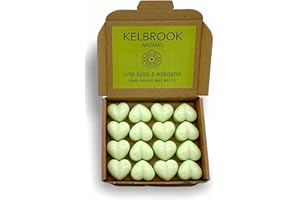 KELBROOK AROMAS Wax Melts - Lime Basil & Mandarin | 16 Pack | Strong Scented | Made in The UK | Plastic Free | Vegan