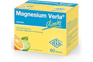 Verla direkt Citrus – 150 mg Magnesium in Form von Magnesiumcitrat als praktische Direkt-Sticks, für eine schnelle Magnesium-Versorgung, ideal für unterwegs, zucker- & glutenfrei, 60 St