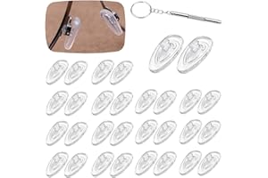 YIQICOMLE 15 Pairs Replacement Silicone Nose Pads for Glasses, Push-in Eyeglass Nose Pads for Eyeglasses Sunglasses Include Micro Screwdriver