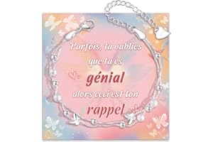 SUNSH Cadeau Ado Fille, Bracelets Fille 5 6 7 8 9 10 11 12 Ans Anniversaire, Cadeaux pour Ado Filles Femme, Idée Cadeau Enfant Sœur Amie18 Ans, Retour à l'école Noël-Amour Papillon Trèfle