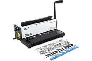 RAYSON Rilegatrice Spirale Metallica, 34 Fori Rotondi, 120 Fogli Rilegatura, Passo 3:1, A4, TD-1200R