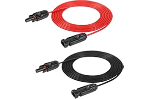 SinLoon 1 par de cables de panel solar 14 AWG con kit de adaptador impermeable macho y hembra para paneles solares, sistemas fotovoltaicos (10FT)