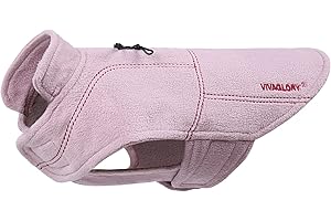 VIVAGLORY Polarowa Kamizelka dla Psów, Sweter na Zimę dla Średnich Psów, Regulowane Zimowe Ubranko, Odblaskowy Płaszcz dla Zwierząt, Medium Plus, Różowy