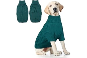 Hjumarayan Suéter Perro Grande - Jersey Perro Grande Simple y Elegante Jersey Termico Perro Ropa Lana para Perro Invierno Jersey Polar Perro Jersey Suave Perro Punto, Verde XXL