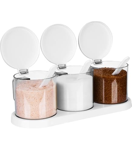ZEAYEA 2er Set Glas-Zuckerdosen Mit Deckel & Löffel – 170 Ml, Klar, Für Küche, Bar, Café