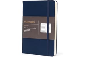 Ottergami Bullet Journal Notizbuch liniert - Hochwertiges, dickes Papier mit 150 g/m² und 144 Seiten - The Pro Notizbuch A5 lined Bulletjournal mit vorgedruckten Linien - Veganer Ledereinband