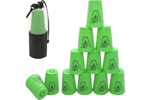 DQTYE 12pcs Stacks Cups, Sports Stacking Cups for Training Game Challenge Competition Party - Green