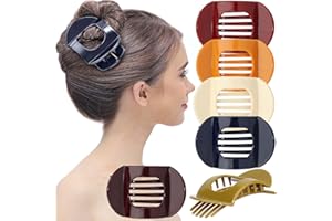 ‎RC ROCHE ORNAMENT RC ROCHE 6 Stück Große Zähne Dickes Haar Haarspangen Haarklammer die gut halten Oval Rutschfest Flach Damen Mädchen Set, Medium Klassisch Multifarben