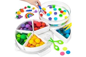 NYOBABE Sensory Bin with 5 Kinds of Fillers for Toddlers,Sensory Toys for Autism,Sensory Water and Sand Play Trays for Kids 3 4 5 6 7 8,Autism Sensory Equipment Special Needs Developmental Toys