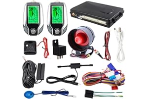 EASYGUARD 2 way car alarm system EC204 with PKE passive keyless entry, rechargeable LCD pager display & shock warning DC12V