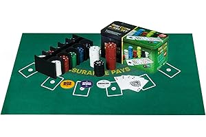 WICKED GIZMOS WG WICKED GIZMOS Professional Casino Style 200 Piece Texas Hold'em Poker and Blackjack Game Play Set with Felt Mat, Chips, Chip Deck, Playing Cards and Tin Gift Box