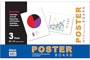 BAZIC PRODUCTS BAZIC Poster Board 22" X 14" White Poster Board Paper for School Craft Project Presentation Drawing Graphic Display (5/Pack), 1-Pack