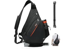 TUDEQU Sling Bag Herren Groß,8 Pockets Schulterrucksack Herren,19L Sling Rucksack Herren,Umhängetasche Herren,Schultertasche