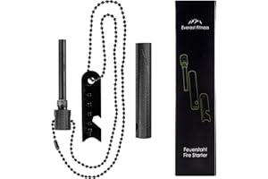 EVEREST FITNESS Feuerstahl, Feueranzünder, Feuerstein für den Outdoor-Bereich, Camping, Survival, Easy Grip