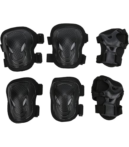 Kit De Protection Adulte 6 Pièces – Genouillères, Coudières Et Protège-poignets Réglables Pour Roller, Skateboard Et Vélo