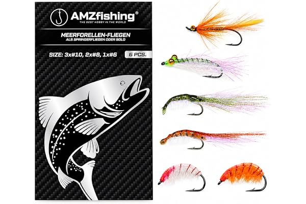Ny AMZfishing® 6 stycken havsöringsflugor | Hoppande flugor för havsöringfiske | flugfiske | flugfiske havsöring