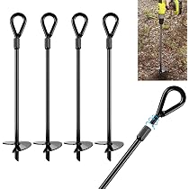 4 Piquets Ancrage Sol JYiuog - Pour Trampoline, Tente, Auvent