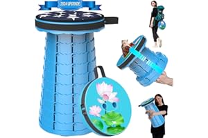 ALEVMOOM LOCYOP - Sgabelli pieghevoli da campeggio con cuscino rotante, sgabello telescopico portatile, sgabello pieghevole con borsa per il trasporto, più robusto e leggero, può contenere fino a 199,6 kg