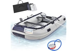 ArtSport Bateau pneumatique 3,20 m pour 4 Personnes avec 2 bancs et Plancher en Aluminium – Bateau à rames avec pagaie, Pompe à air, Sac et kit de réparation – Bateau de pêche Gonflable