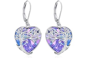 Eusense Boucles d'oreilles arbre de vie Boucles d'oreilles en argent 925 Boucles d'oreilles arbre de vie Bijoux pour femmes filles