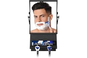 Ettori Wall-Mounted Fogless Shaving and Shower Mirror - Designed for Clear, Magnified Reflections with Dual Mounting Options, Sleek Black