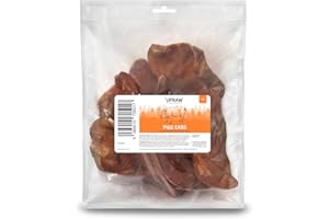 UPRAW Extra Large Pigs Ears For Dogs (10 Pack) Delicious Tasting Air Dried, High in Protein Aids Muscle and Tissue Repair, Contains Collagen for Healthy Coats.