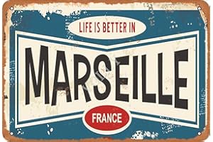 Volly Life Is Better In Marseille Retro Prevent Glare Classic Chic Fun Art Fashion Metal Wall Decor Tin Sign Sui