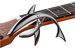Guitar Capo for Shark, Zinc Alloy Guitar Black Capo for 4 & 6 & 12 String Guitar Accessories Can be Used As A Gift-Weibang