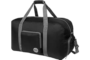 Foldable Duffle Bag 60L, Super Lightweight Travel Duffel for Luggage Sports Gym Water Resistant Nylon by WANDF