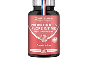 LABORATOIRES NUTRIMEA PROBIOTIQUE FLORE INTIME – 24 à 48 Milliards UFC – 3 Souches Lactobacillus & Vitamine B2 – Equilibre de la Flore Vaginale – Contre Mycoses & Cystites – 60 Gélules Vegan – Nutrimea – Fabriqué en France