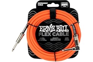 Ernie Ball Flex Kabel Instrumentalny Prosty/Kątowy 6,1 m, Pomarańczowy