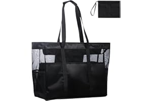 DEWUR Strandtasche XXL Familie Groß Badetasche Strandtasche mit Reißverschluss Strandtasche Faltbar Schultertasche Badetasche Familie Shopper Handtasche für Strand Urlaub Reisen Grau