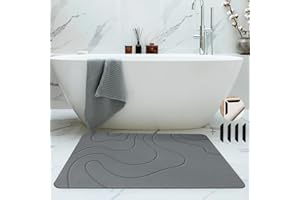Frundoo Alfombra de Baño Antideslizante, Alfombra Diatomita Baño,Alfombrilla de baño extraabsorbente, de Secado rápido,Antideslizante y versátil para un Ambiente Limpio y Seguro 40X61cm