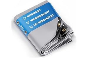 ‎NEMAXX NEMAXX PLA32 Premium Abdeckplane 300x200 cm grau mit Ösen, 650 g/m² PVC wasserdicht&reißfest - hochwertige Plane universell für LKW, Pool, Holz Gartenmöbel - Abdeckung, Schutzplane, Gewebeplane, 6m²