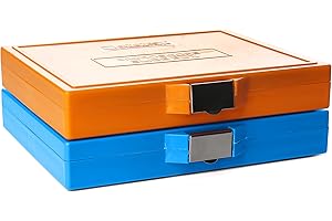 ULAB Microscope Slide Holders, For 100pcs of 25.0x75.0mm (1"X3") Slides, with Steel Lock, Blue Color and Red Color, ABS Material, Pack of 2, UHP1101