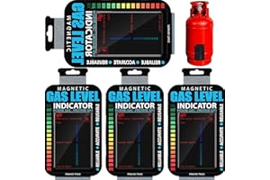 YOUTHLOXUS 4 Pcs Gas Bottle Level Indicator - Magnetic Gas Level Indicator For Gas Bottles, Propane/Calor Gas Bottles, Reusable Motorhome Gadgets (Black 10X6.3Cm) For Travel Camping Home Use