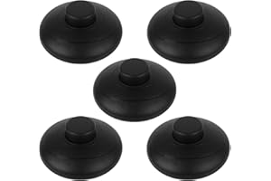 Fumanduo 5 PCS Foot Press Switch, Inline Foot Switch Round Feed Through Switch Feed Through Switch Foot Pedal Switch Replacement for Floor & Standing Lamp, Table Lights, 70mm Diameter, Black