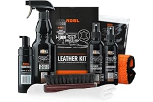 ‎ADBL Lederpflegeset: ADBL Leather Kit mit Leder Reinigung & Pflege Balsam + Lederbürste + Zubehör - Ideal für Autositze o. Sofas - Premium Auto Lederreiniger, Lederpflege Conditioner, Cleaner