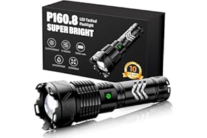 ‎GLARYLIGHT Glarylight Taschenlampe LED Aufladbar,990000 Lumen Extrem Hell Anti Rutsch Textur Zoombare Starke Taschenlampen USB C mit 5 Lichtmodi, IPX7 Wasserdicht Flashlight Handlampe für Outdoor, Wandern