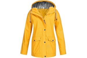 HAOLEI VêTements ImperméAbles Femme Veste Coupe-Vent Avec Poches Et Doublure ZippéE Manteau Coupe-Vent De Couleur Unie ImperméAbles Pour Femmes Veste De Pluie Pour Femme Vestes De ExtéRieur Blazer