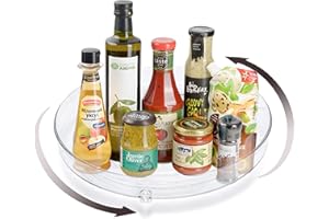 KYWLCO Drehteller Organizer, 23,5cm Lazy Susan, Gewürzregal Drehbares Kühlschrank Organizer für Küche Speisekammer Schrank Tisch Arbeitsplatte (1 Stück)