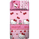 hermet Hello Kitty Single Bed Sheet Set, Flat Sheet, Fitted Sheet, Pillow Case, Pink, 100% Cotton, Official Product
