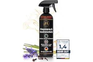CHEVALIS Fliegenspray & Insektenschutz Pferd, 500ml mit Raucharoma, EXTRA STARK, Sofortiger Schutz gegen Bremsen, Fliegen, Kriebelmücken, Zecken, Mit ätherischen Ölen und Geraniol