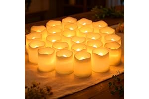 HOUSN Set Di 24 Candele Led,Candele Finte Fiamma Oscillante,Effetto Fiamma Naturale,Decorazione Sicura Senza Fiamma,Candela Elettronica,Per Matrimoni,Feste,Festival,Decorazioni Natalizie,Ecc.