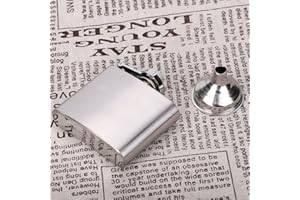 PILIPANE Petaca portátil de acero inoxidable para vino, whisky, elegante botella de alcohol con embudo para hombres o mujeres para beber alcohol de whisky(2oz)