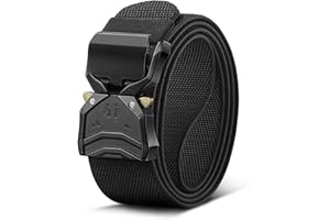 BULLIANT Ceintures Homme,Ceinture Tactique Web Ajustable Élasticité Ajustement Rapide Détachement pour Extérieur Service,Taillable